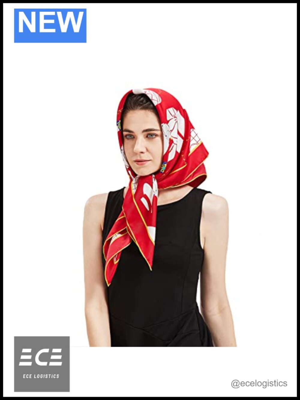 Pure Mulberry Silk Scarf 35x35 Geometric Twill Wrap